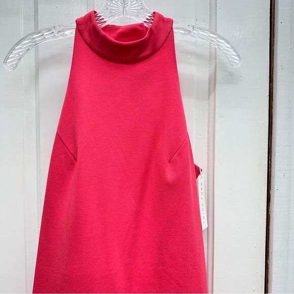NWT Trina Turk river ponte shift dress coral women's 4 mock neck sleeveless - Picture 4 of 12